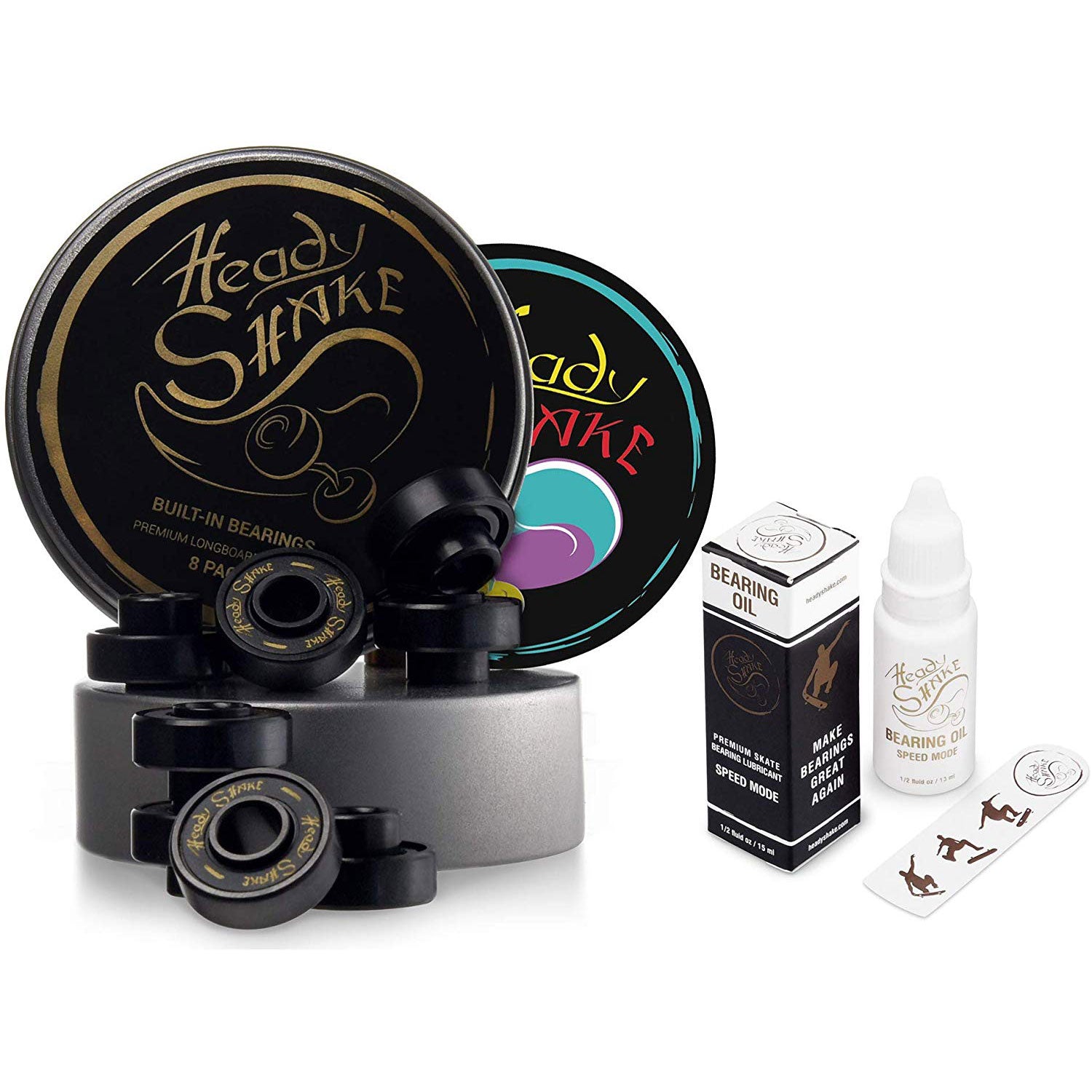 Longboard Built-in Spacers And Washers Bearings and Speed Oil Bundle Heady Shake Longboard Built-in Spacers And Washers Bearings and Speed Oil Bundle Heady Shake